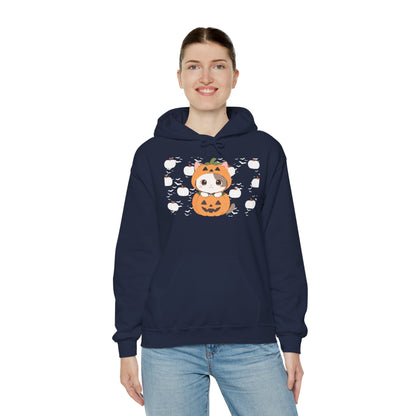 Halloween Pumpkin Cat Hoodie — Cute Jack-O'-Lantern Kitten Sweatshirt