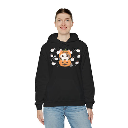 Halloween Pumpkin Cat Hoodie — Cute Jack-O'-Lantern Kitten Sweatshirt