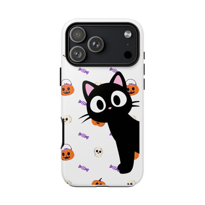 Halloween Black Cat Phone Case — Cute Trick-or-Treat Pattern Tough Case