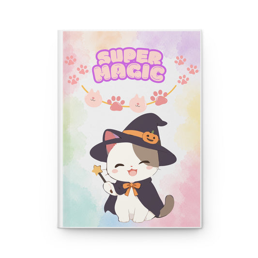Super Magic Witch Cat Journal – Hardcover Lined Notebook