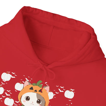 Halloween Pumpkin Cat Hoodie — Cute Jack-O'-Lantern Kitten Sweatshirt