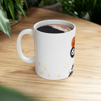Happy Halloween Balloon Ceramic Mug - Cute Ghost, Jack-O'-Lantern & Skull Drinkware (11oz/15oz)