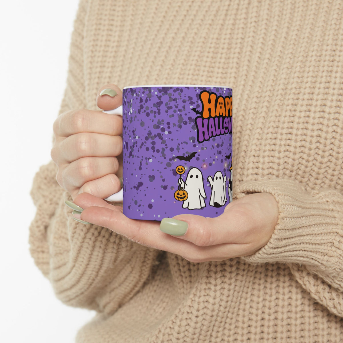 Happy Halloween Ghosts Ceramic Mug (11oz & 15oz)