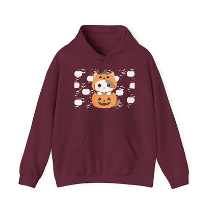 Halloween Pumpkin Cat Hoodie — Cute Jack-O'-Lantern Kitten Sweatshirt