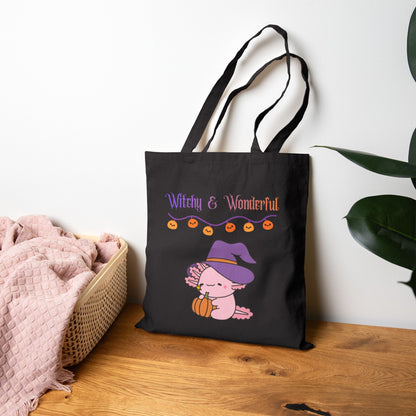 Halloween Pumpkin Tote Bag — "Boo!" & "Witchy & Wonderful" Cotton Canvas Tote