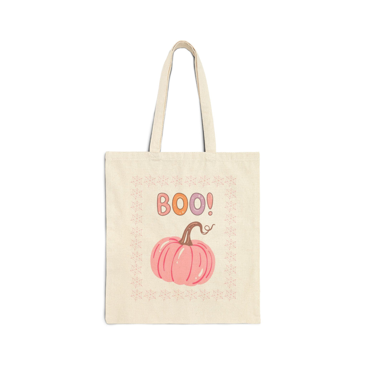 Halloween Pumpkin Tote Bag — "Boo!" & "Witchy & Wonderful" Cotton Canvas Tote