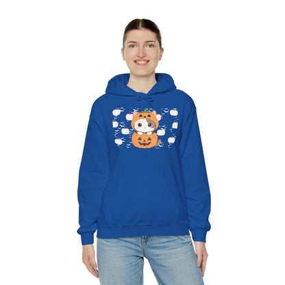 Halloween Pumpkin Cat Hoodie — Cute Jack-O'-Lantern Kitten Sweatshirt