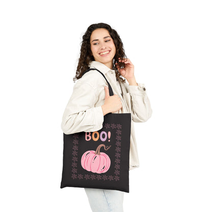 Halloween Pumpkin Tote Bag — "Boo!" & "Witchy & Wonderful" Cotton Canvas Tote