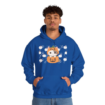 Halloween Pumpkin Cat Hoodie — Cute Jack-O'-Lantern Kitten Sweatshirt