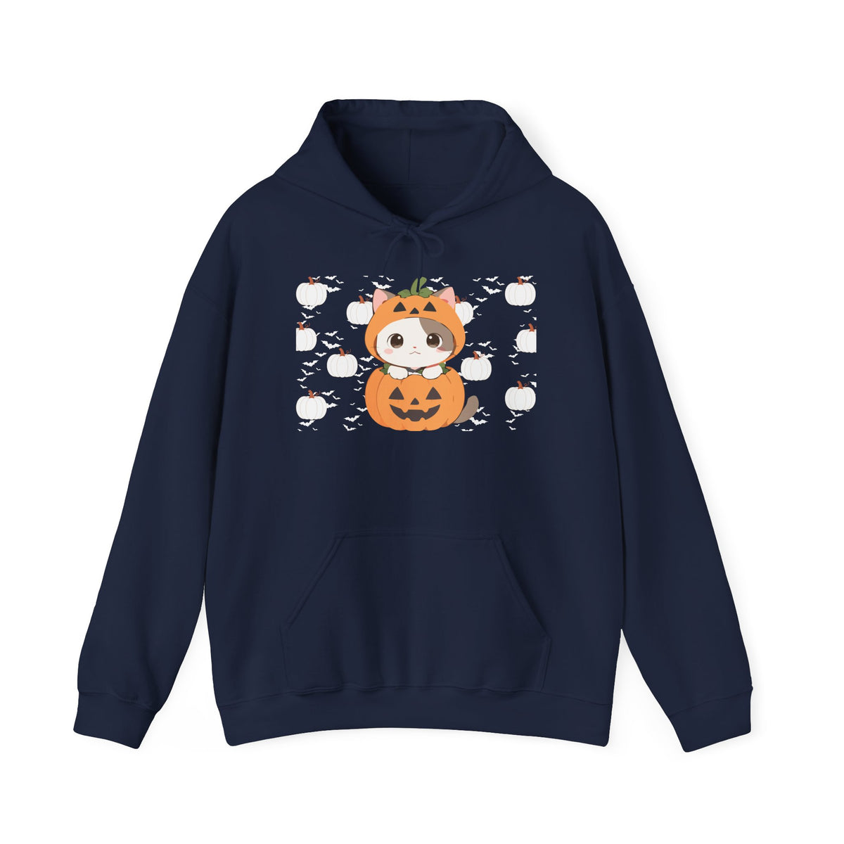 Halloween Pumpkin Cat Hoodie — Cute Jack-O'-Lantern Kitten Sweatshirt