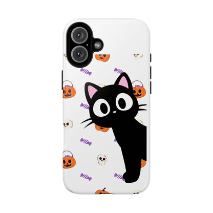 Halloween Black Cat Phone Case — Cute Trick-or-Treat Pattern Tough Case