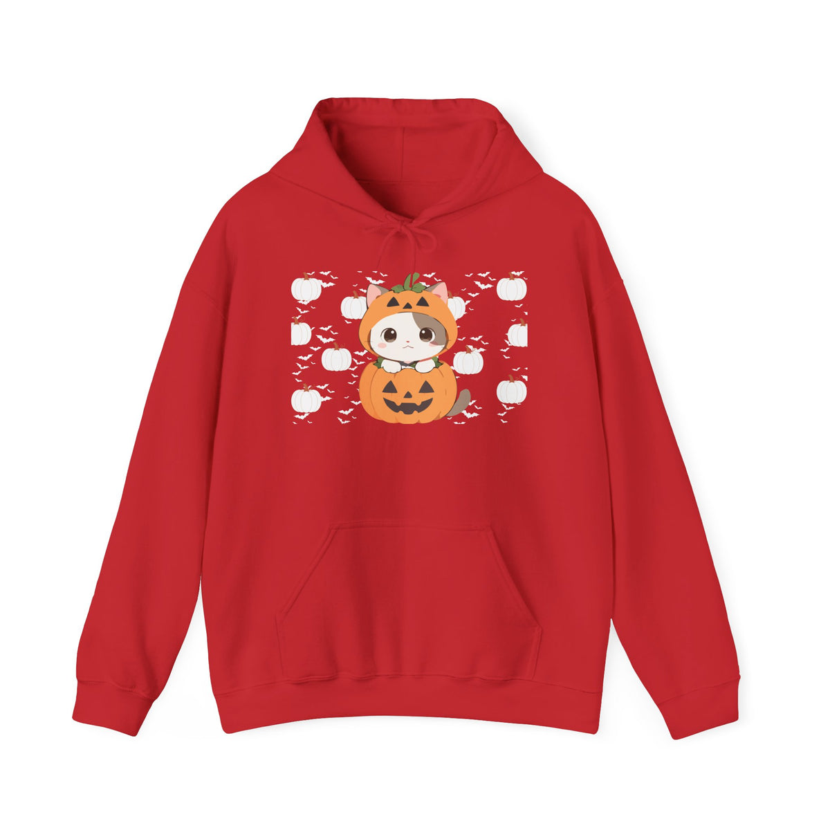 Halloween Pumpkin Cat Hoodie — Cute Jack-O'-Lantern Kitten Sweatshirt