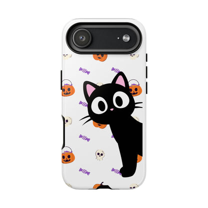 Halloween Black Cat Phone Case — Cute Trick-or-Treat Pattern Tough Case