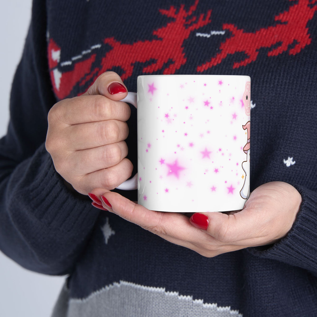 Cute Halloween Ghost Witch Ceramic Mug — "Boo" Cute Kawaii Magic Coffee Cup (11oz & 15oz)