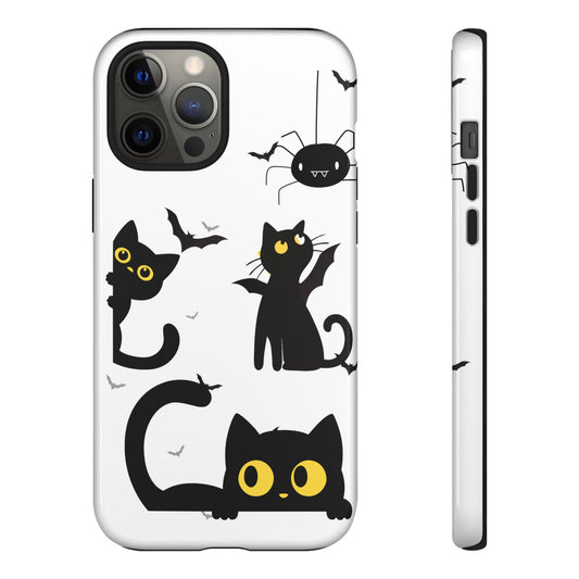 Black Cats Bat & Spider Phone Case – Spooky iPhone Cover