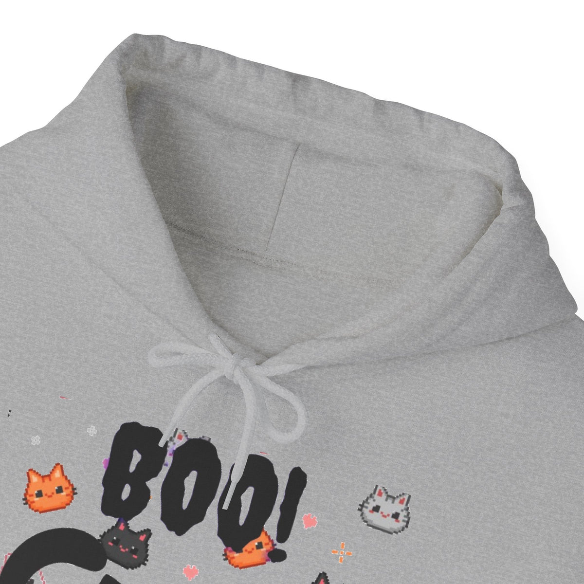 Halloween Cat 'Boo' Hoodie – Cute Spooky Black Cat Pullover
