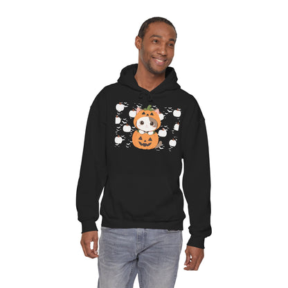 Halloween Pumpkin Cat Hoodie — Cute Jack-O'-Lantern Kitten Sweatshirt