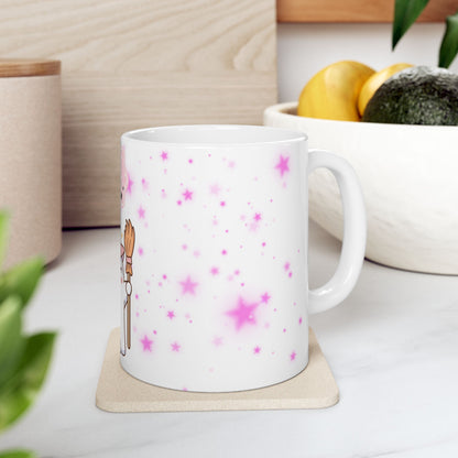 Cute Halloween Ghost Witch Ceramic Mug — "Boo" Cute Kawaii Magic Coffee Cup (11oz & 15oz)
