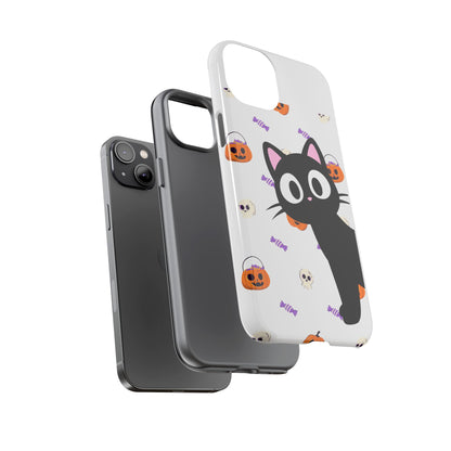 Halloween Black Cat Phone Case — Cute Trick-or-Treat Pattern Tough Case