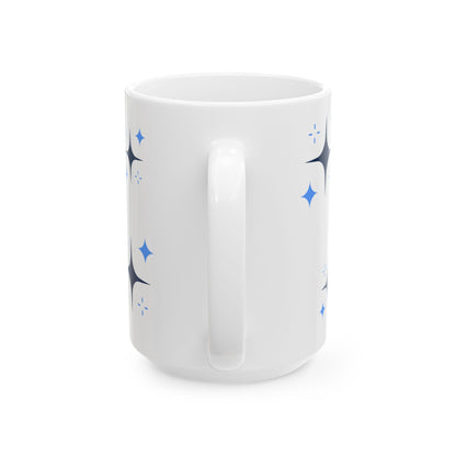 Halloween Cute Bat Ceramic Mug (11oz & 15oz) — Kawaii Purple Bats & Spiders