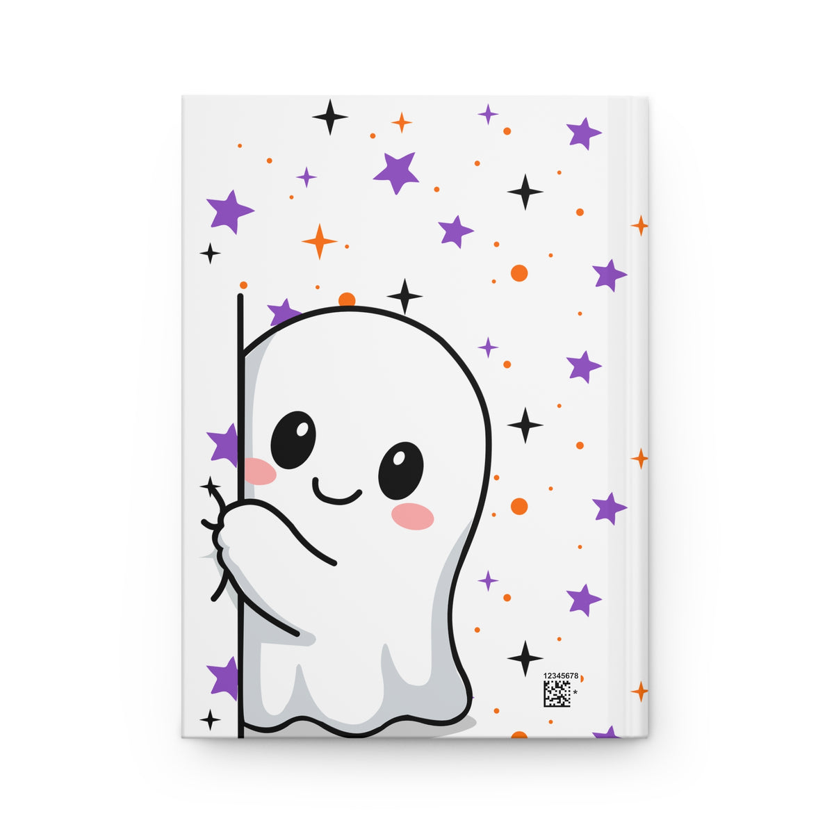 Cute Halloween Ghost Hardcover Journal — "Born to be Bewitching" Lined Notebook