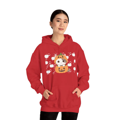 Halloween Pumpkin Cat Hoodie — Cute Jack-O'-Lantern Kitten Sweatshirt