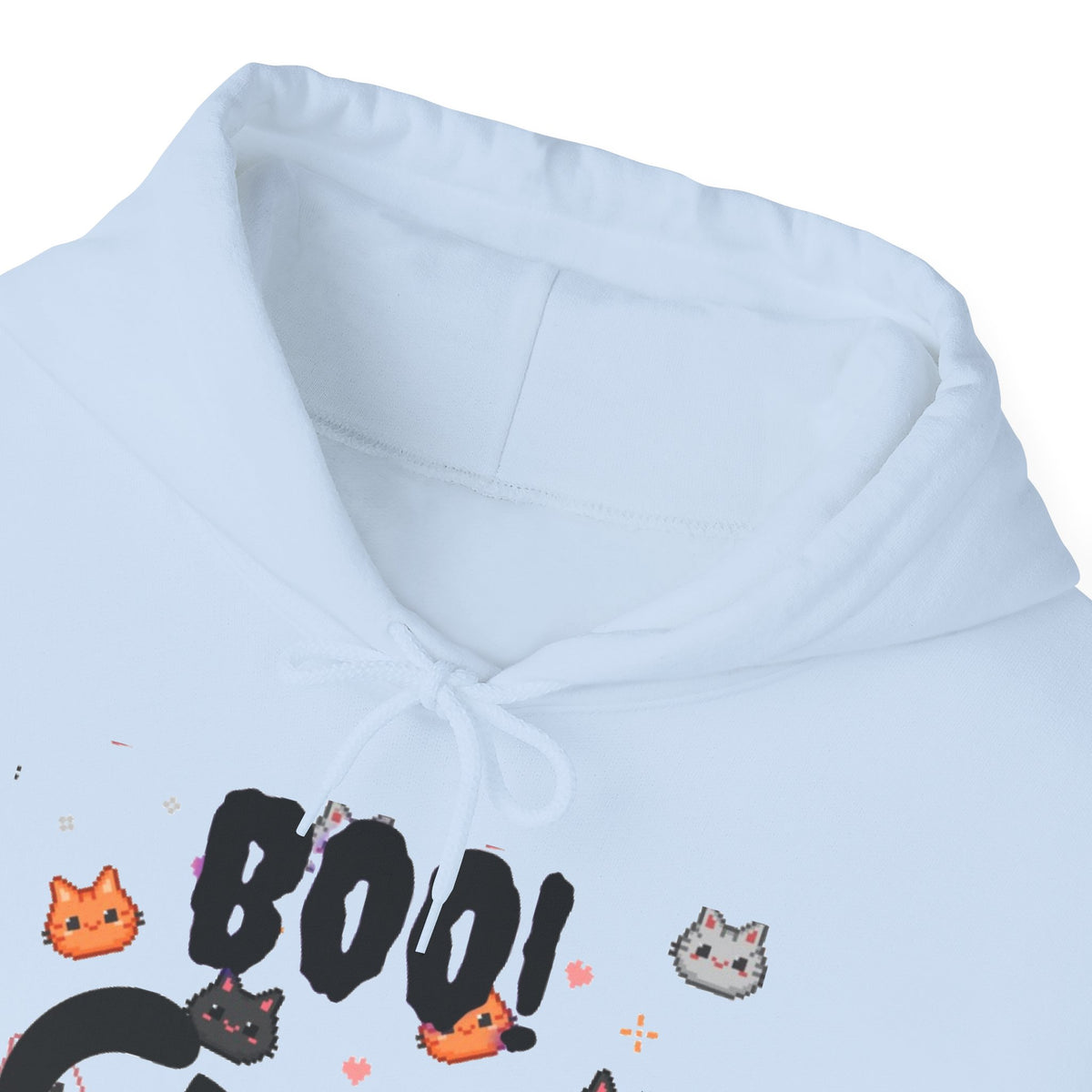 Halloween Cat 'Boo' Hoodie – Cute Spooky Black Cat Pullover