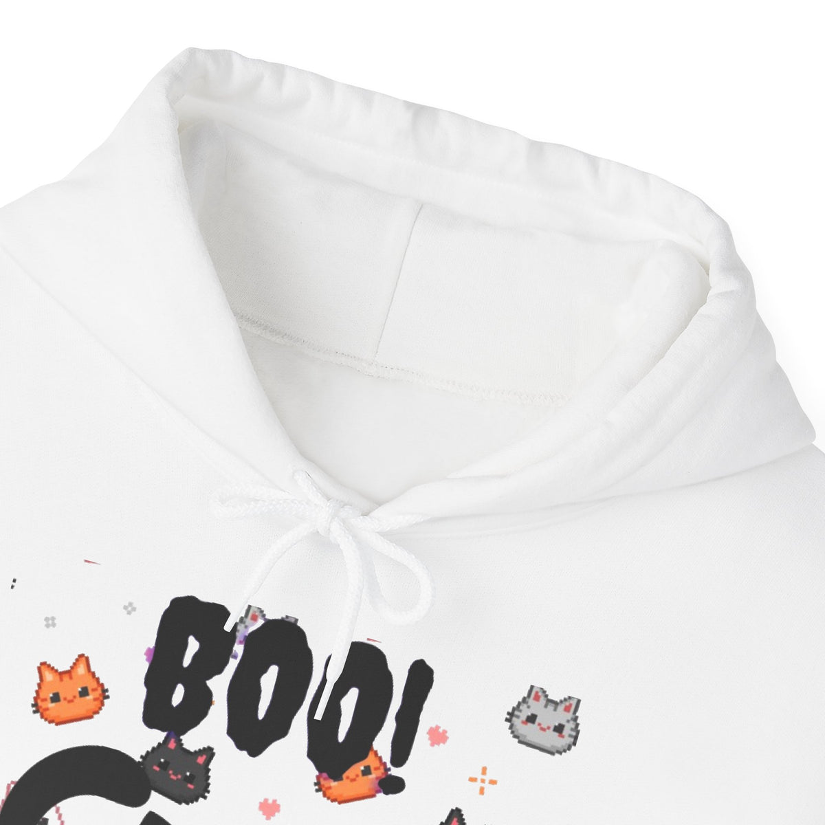 Halloween Cat 'Boo' Hoodie – Cute Spooky Black Cat Pullover