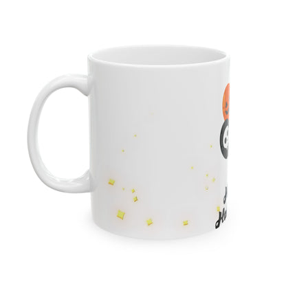 Happy Halloween Balloon Ceramic Mug - Cute Ghost, Jack-O'-Lantern & Skull Drinkware (11oz/15oz)