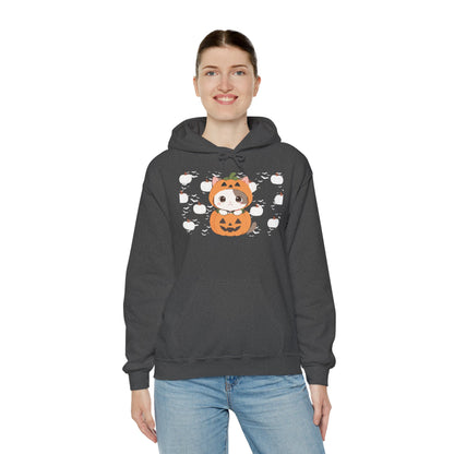 Halloween Pumpkin Cat Hoodie — Cute Jack-O'-Lantern Kitten Sweatshirt
