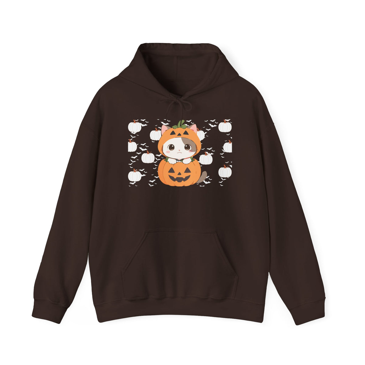 Halloween Pumpkin Cat Hoodie — Cute Jack-O'-Lantern Kitten Sweatshirt