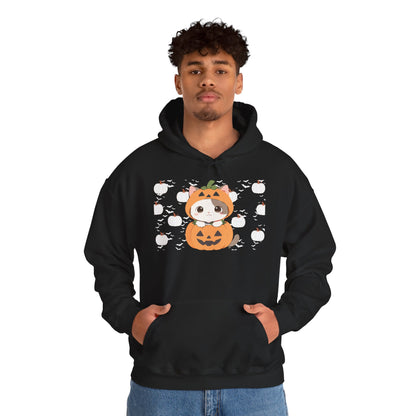 Halloween Pumpkin Cat Hoodie — Cute Jack-O'-Lantern Kitten Sweatshirt