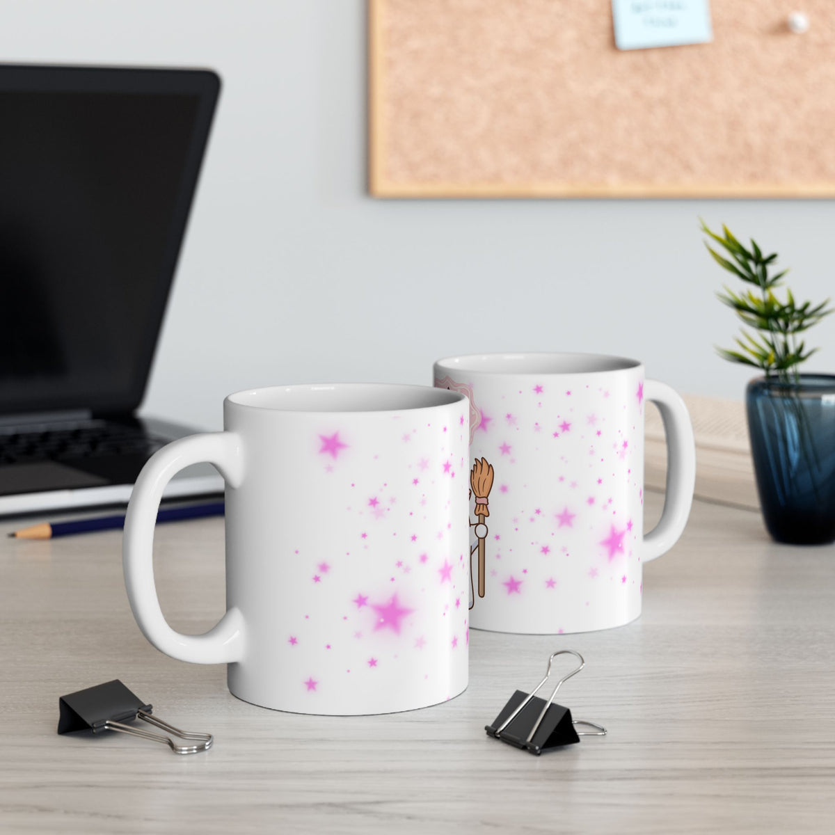 Cute Halloween Ghost Witch Ceramic Mug — "Boo" Cute Kawaii Magic Coffee Cup (11oz & 15oz)