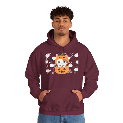 Halloween Pumpkin Cat Hoodie — Cute Jack-O'-Lantern Kitten Sweatshirt