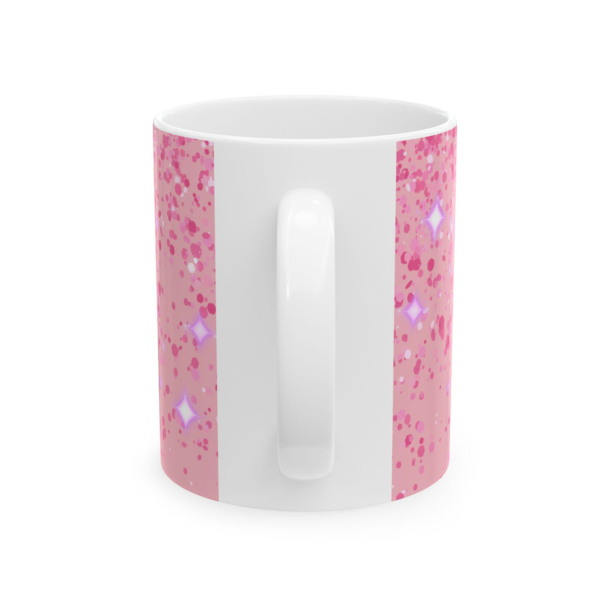 Pink Glitter Ghost Halloween Mug — Cute Ghost with Heart Sunglasses & Pumpkin