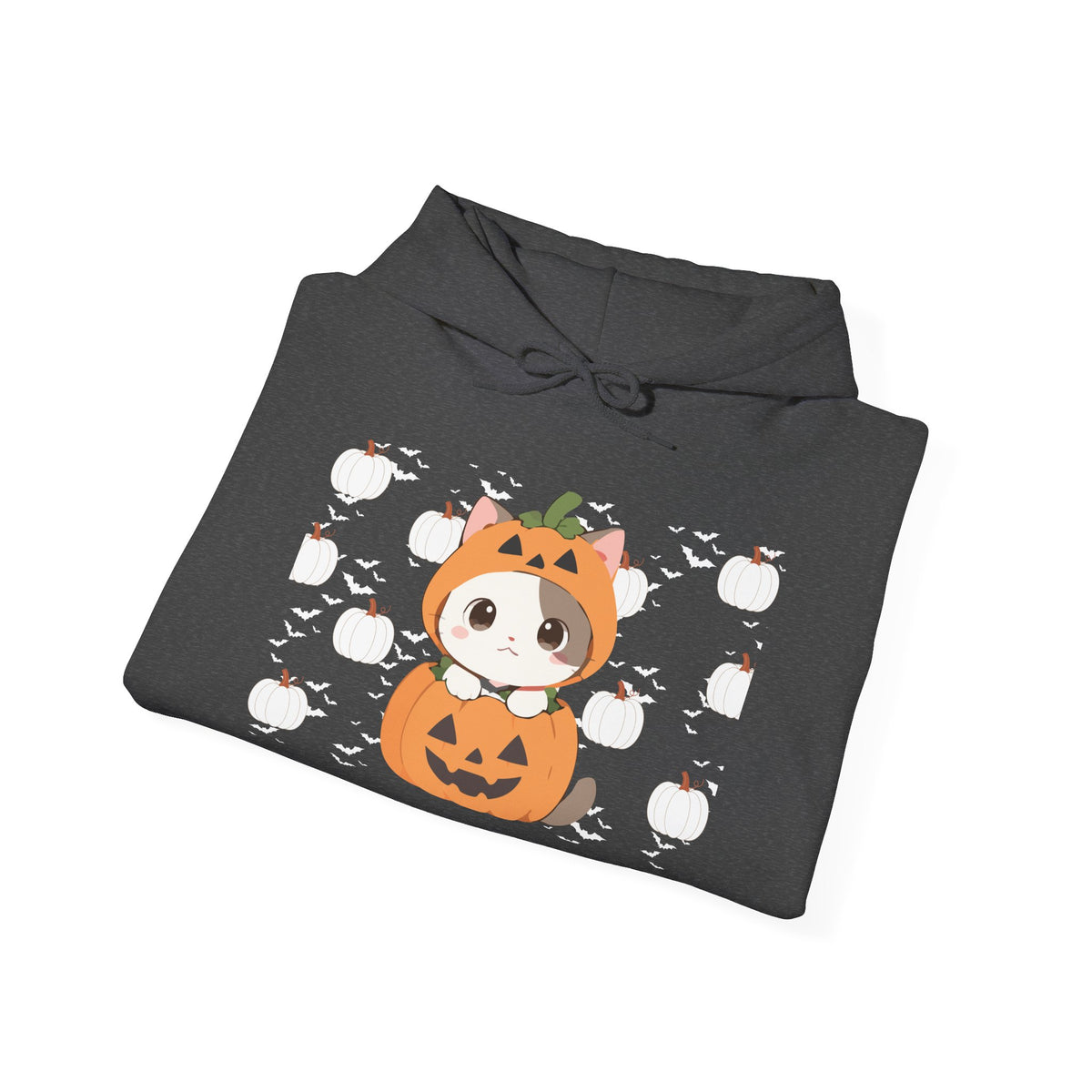 Halloween Pumpkin Cat Hoodie — Cute Jack-O'-Lantern Kitten Sweatshirt