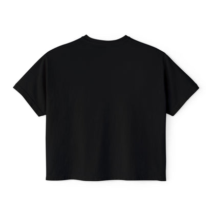 Cute Cat Bubble Tea Boxy Tee — Kawaii Heart Graphic Women's Crop T‑Shirt