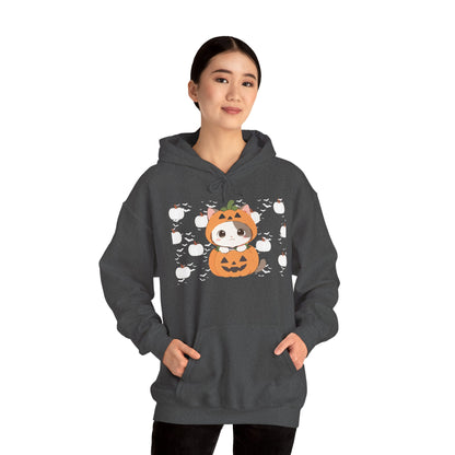 Halloween Pumpkin Cat Hoodie — Cute Jack-O'-Lantern Kitten Sweatshirt