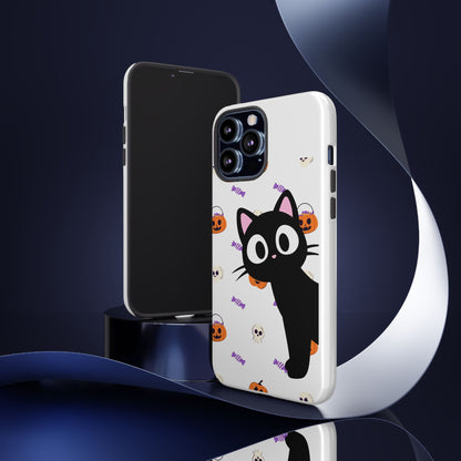 Halloween Black Cat Phone Case — Cute Trick-or-Treat Pattern Tough Case