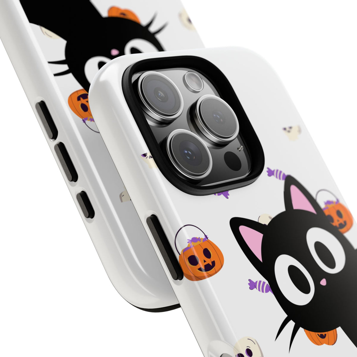 Halloween Black Cat Phone Case — Cute Trick-or-Treat Pattern Tough Case